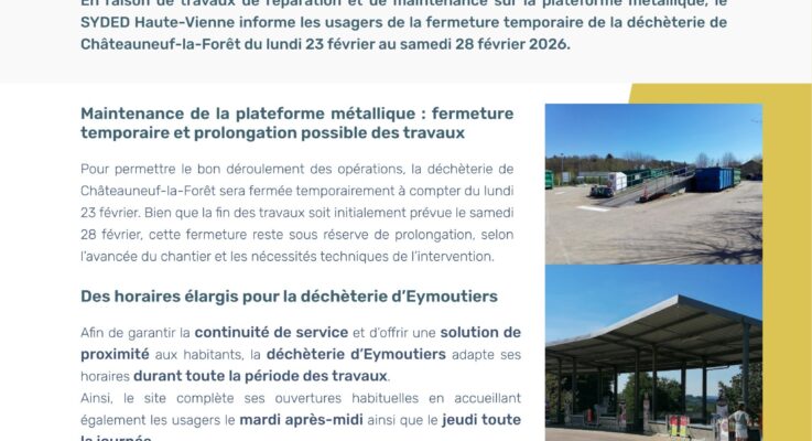 Fermeture de déchetterie de Chateauneuf