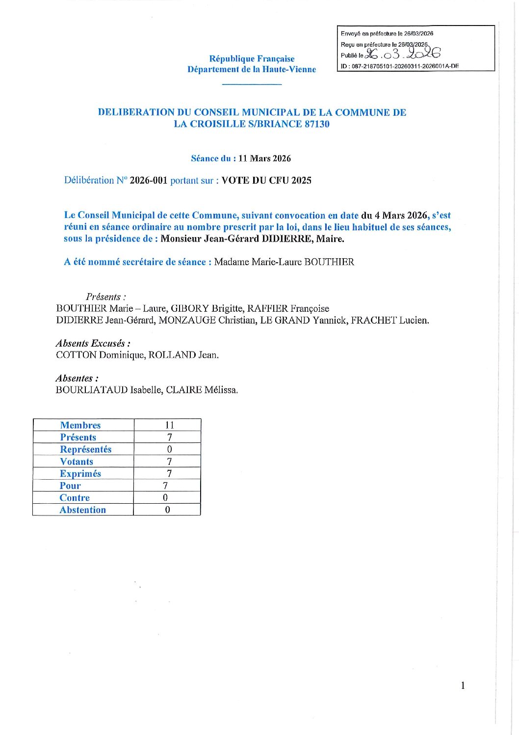 Conseils municipaux