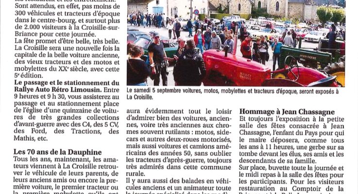 Article du Populaire du 2 septembre sur la Crouzillaude